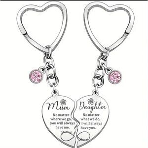 3 for $26 - Mum and Daughter Heart Keychain